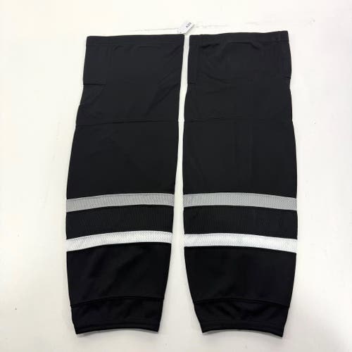 Used Black With Grey and White Stripe Practice Socks | 24" | A33