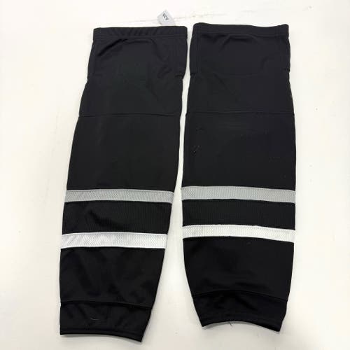 Used Black With Grey and White Stripe Practice Socks | 24" | A35