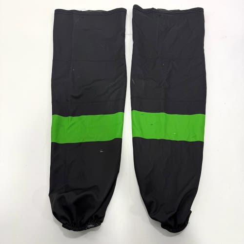 Used Black With Green Stripe Socks | Senior | A29