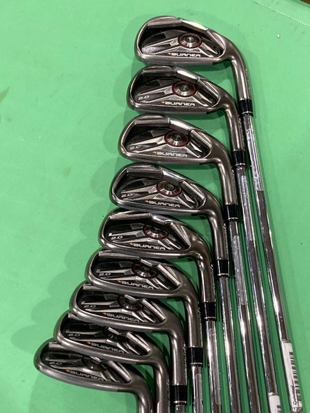 Used Men's TaylorMade Burner 2.0 Right Handed Iron Set | 4i-9i, PW, AW, SW | R Flex | N.S. Pro Shaft