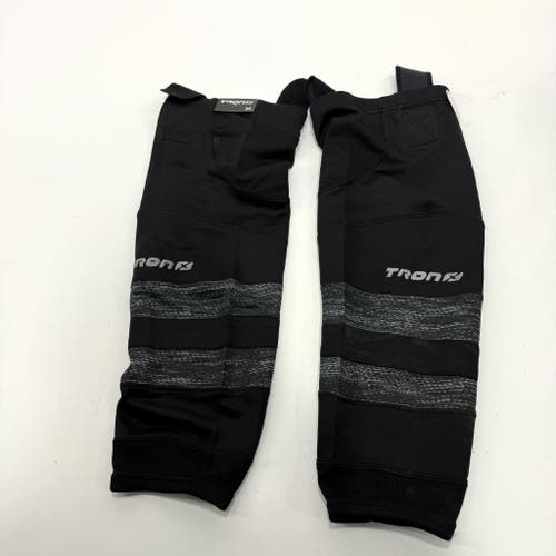New Black With Grey Stripe Tron Socks | 24" | A20