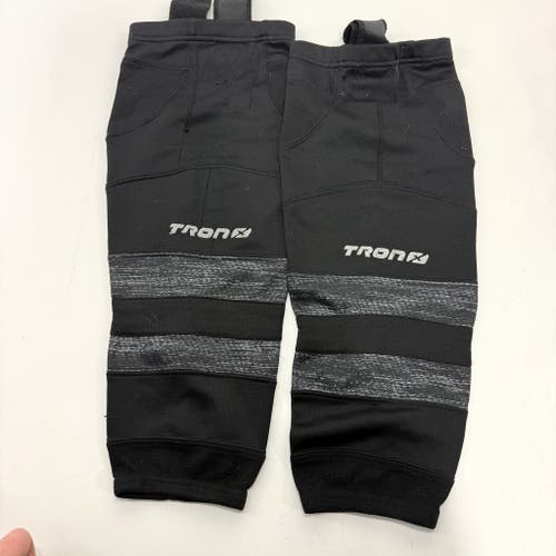 Used Black With Grey and White Stripe Practice Socks | 24" | A23