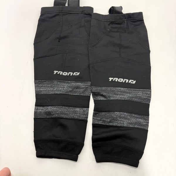 Used Black With Grey and White Stripe Practice Socks | 24" | A23