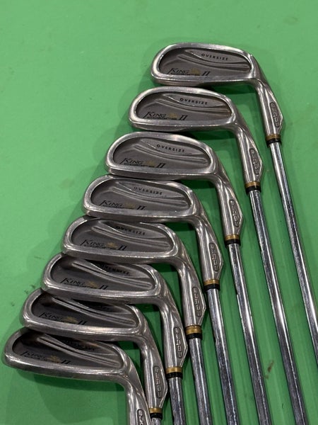 Used Men's King Cobra King II Oversize Right Handed Iron Set | 3i - 9i, PW | R Flex | Steel Shafts