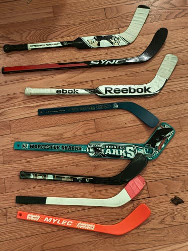 Youth Mystery Mini and CCM mystery mini with 7+ other knee hockey sticks