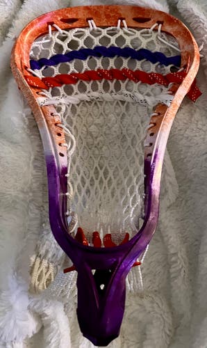 OG Brine Matrix men’s lacrosse Head (Used) custom dyed orange & purple marble.