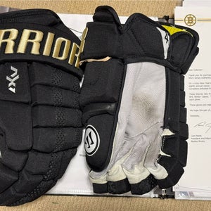 Boston Bruins Game Worn Winter Classic Warrior AX1 Pro Stock Gloves 13" (Used) - WILL HEAR OFFERS