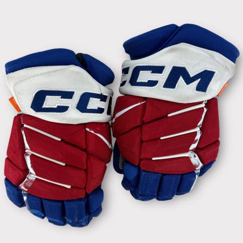 Pro Stock Used CCM JetSpeed 13” Rochester Americans Hockey Gloves