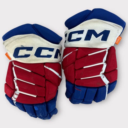 Pro Stock Used CCM JetSpeed 13” Rochester Americans Hockey Gloves