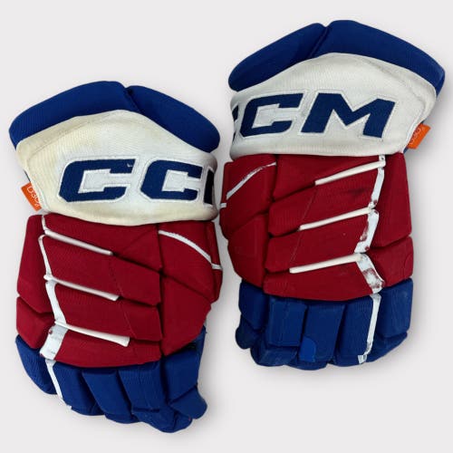 Pro Stock Used CCM JetSpeed 14” Rochester Americans Hockey Gloves