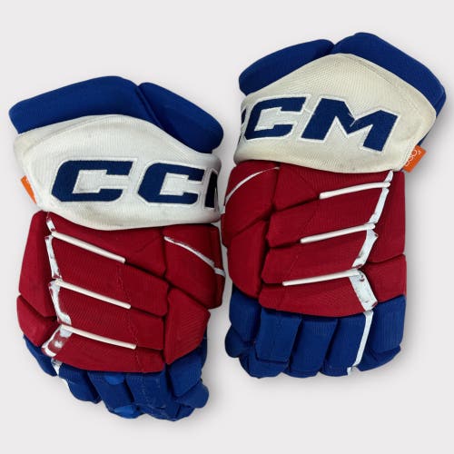 Pro Stock Used CCM JetSpeed 14” Rochester Americans Hockey Gloves