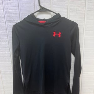 Under Armour HEATGEAR Youth Medium Lightweight Hoodie Gray/Neon Pink Activewear