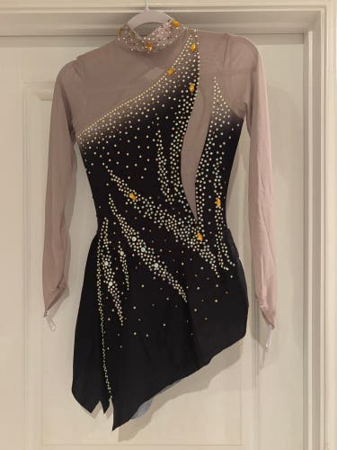 (New) Handmade Black Figure skating dress adult small never worn
