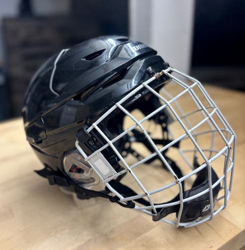 Warrior Covert CF 100 Helmet w/ White Jofa Cage - Senior/Large (Good Condition)