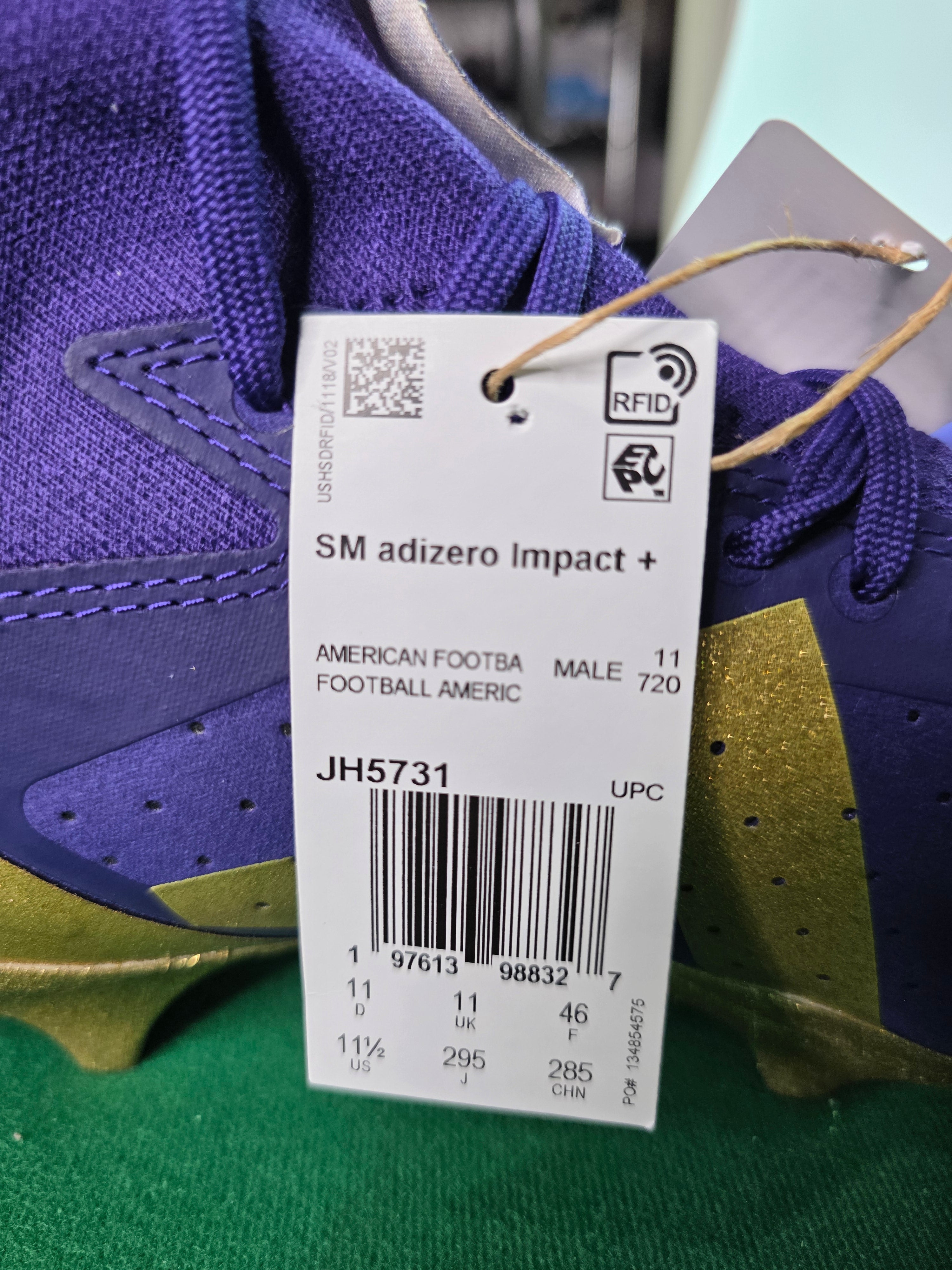 Adidas SM Adizero Impact+ Minnesota Vikings PE Cleats JH5731 Men's