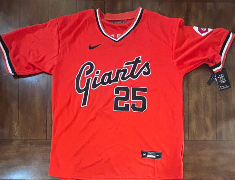 Barry Bonds #25 San Fransisco Giants Orange Throwback Jersey Adult Large NWT