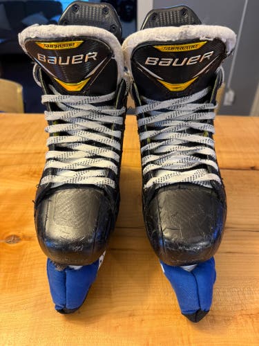 Black/Yellow 2020 Bauer Supreme 3S Hockey Skates Extra Wide Width Size 4 (Used)