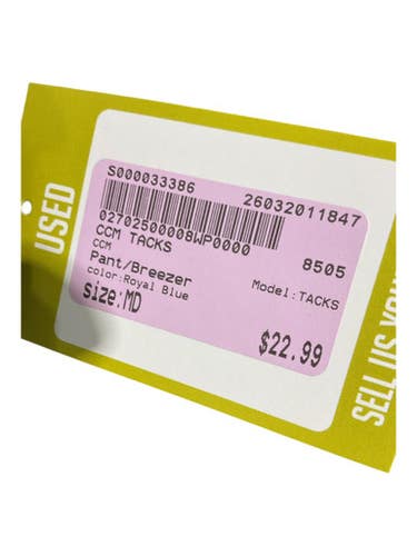 Used CCM TACKS Junior Pant Royal Blue MD 11847-S000033386