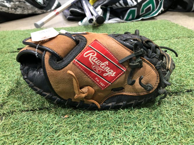 Brown Rawlings Premium Series RH Catcher's Baseball Glove 32.5" (Used)
