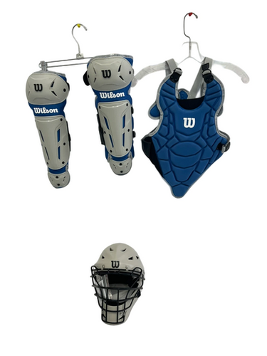 Used Wilson EZ GEAR Catchers Helmet w/Mask Royal Blue One Size 11692-S000147754