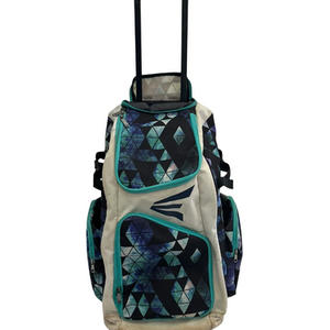 Used Easton TRAVELER STAND UP BB/SB Player Wheeled Bag White And Royal Blue 11692-S000147434