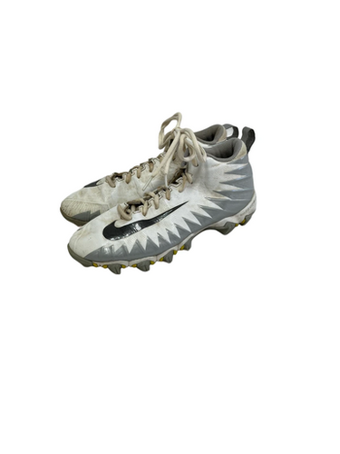 Used Nike ALPHA MENACE SHARK Jr FB Cleats White And Grey Junior 06 11692-S000147674