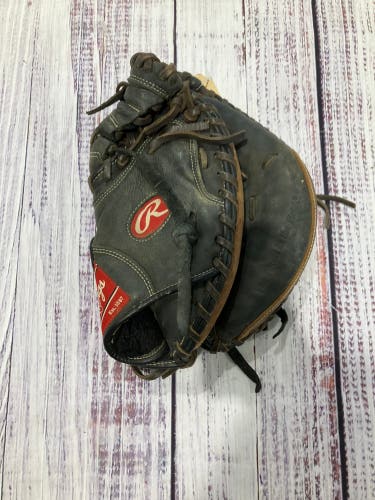 Black Rawlings Premium Series RH Catcher's Baseball Glove 32.5" (Used)