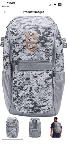 Grey Camo Under Armour Baseball Backpack/Bat Pack (NEW)