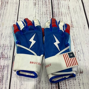 Blue Medium Bruce Bolt Batting Gloves (Used)
