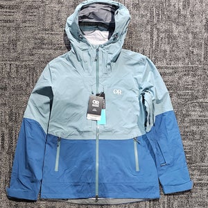 New Outdoor Research Carbide Jacket Women’s Large Green Waterproof Shell
