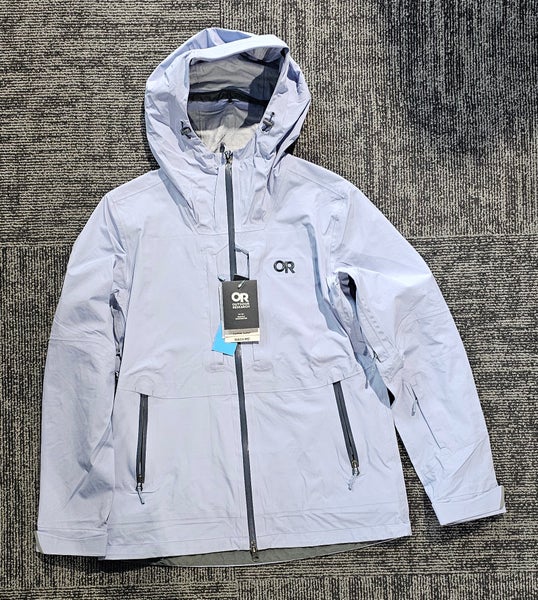 New Outdoor Research Carbide Jacket Women’s Small Light Blue Waterproof Shell