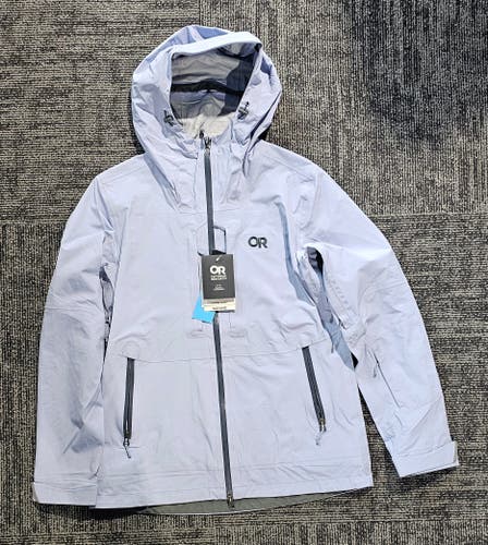New Outdoor Research Carbide Jacket Women’s Medium Light Blue Waterproof Shell