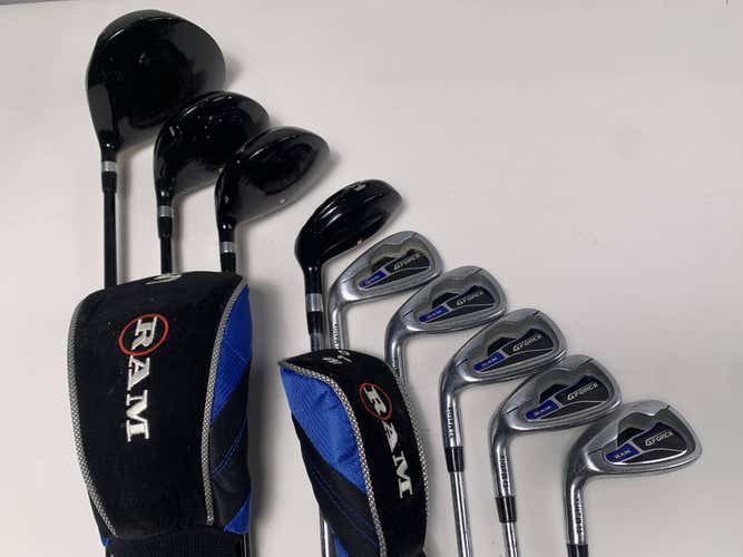 Ram G-Force Club Set Driver 3W 5W 4H 5 , 6-9 Iron Regular Steel Mens LH HC