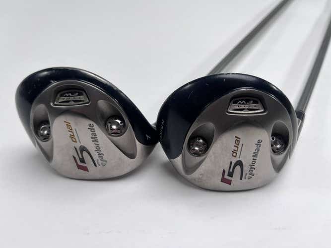 TaylorMade R5 Dual 3 & 7 Fairway Wood Set 15* 21* MAS2 55g Regular LH