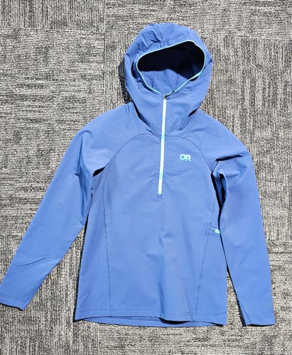 New Outdoor Research Freewheel MTB Half Zip Hoodie Women’s Medium Cenote Blue
