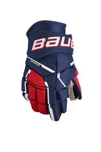 NEW Bauer Supreme M5 Pro Gloves, Navy/Red/White 14"