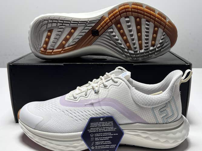 FootJoy FJ Quantum Golf Shoes Cream Purple BluWomen's SZ 7.5 (97816)