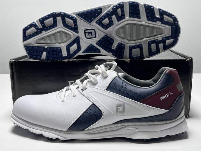 FootJoy Pro SL Golf Shoes White Blue Maroon Men's SZ 10.5 (53848)