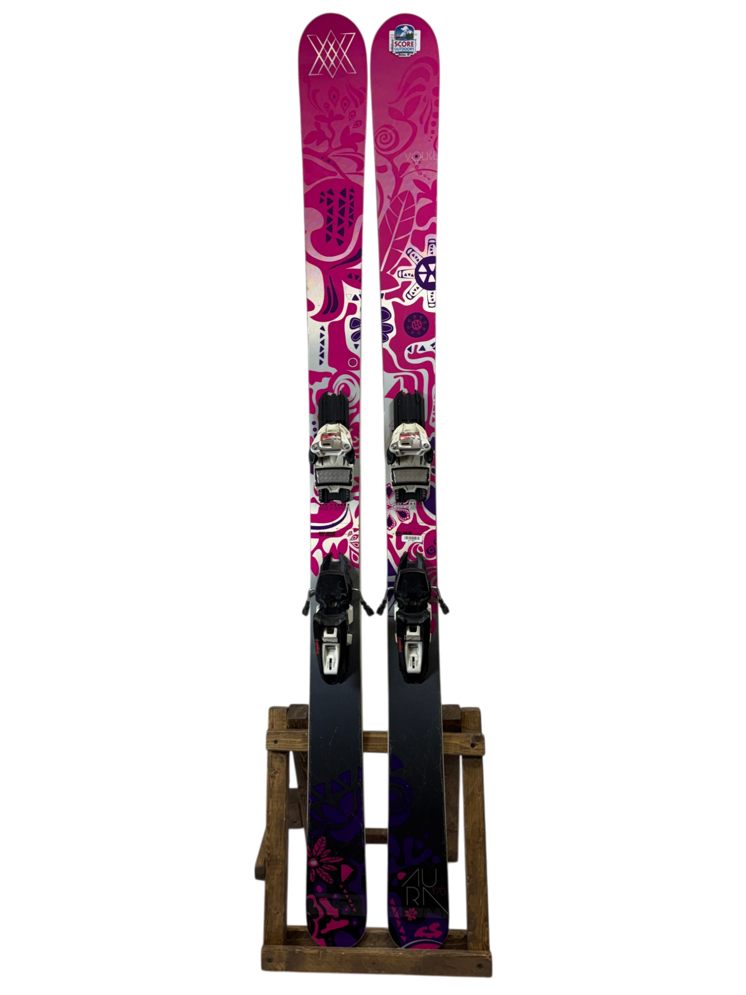 156cm Volkl Aura Skis w/ Marker Griffon Bindings | SidelineSwap