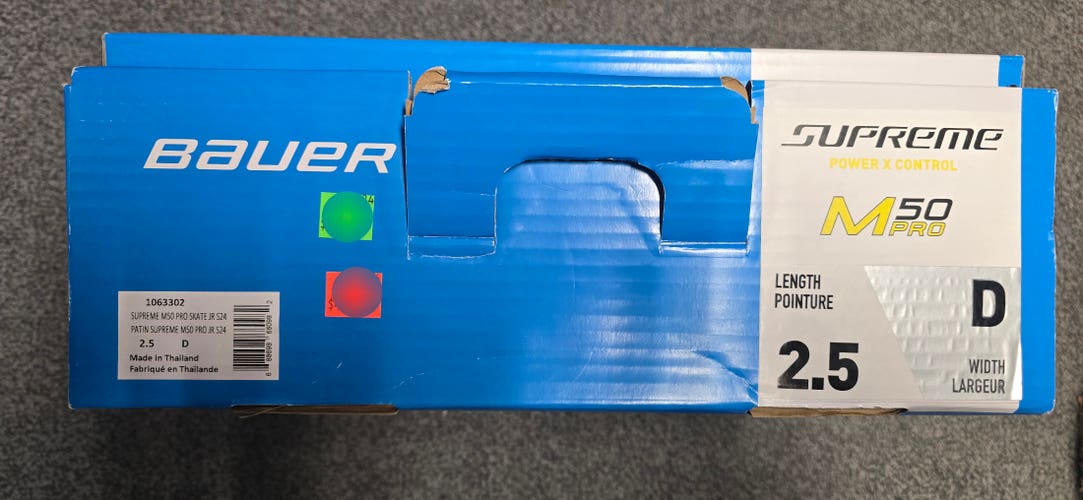 Bauer Supreme M50 Pro Hockey Skates Junior Regular Width Size 2.5 (New)