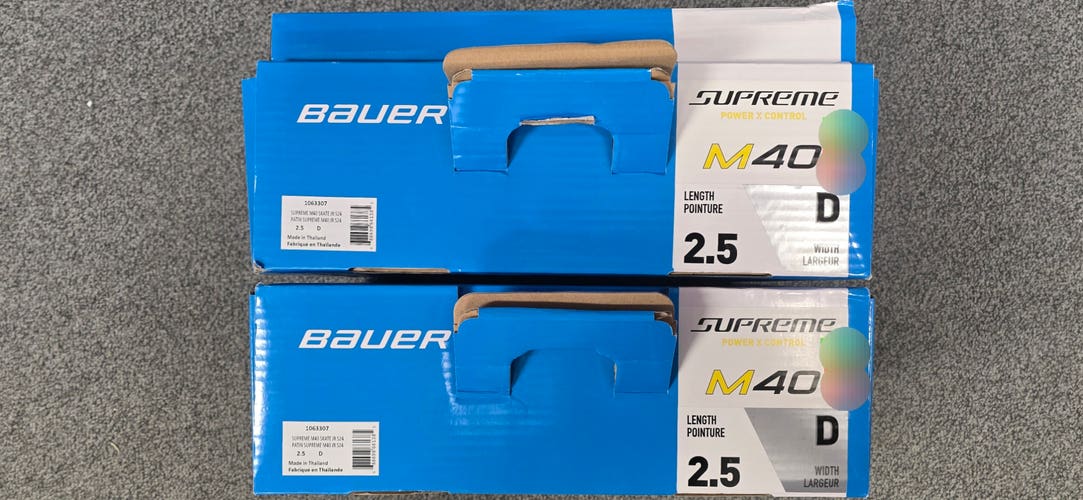 Bauer Supreme M40 Hockey Skates Junior Regular Width Size 2.5 (New)