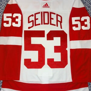 Moritz Seider Detroit Red Wings Adidas Climalite Away Jersey Size: 54 + A