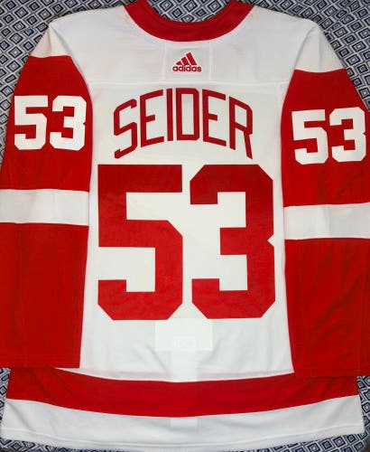 Moritz Seider Detroit Red Wings Adidas Climalite Away Jersey Size: 54 + A