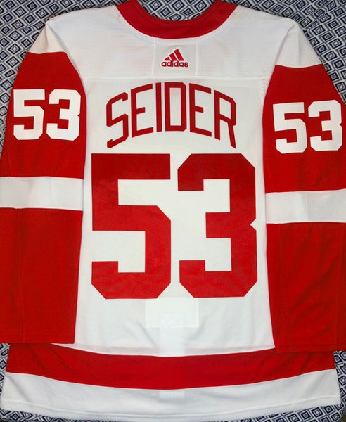 Moritz Seider Detroit Red Wings Adidas Climalite Away Jersey Size: 54 + A