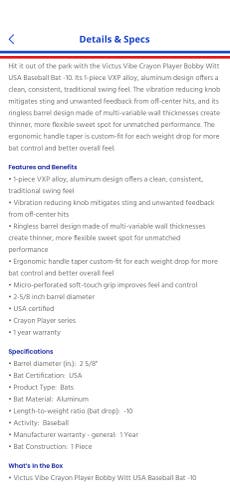 2025 Victus Pro Crayon Maple USSSA Certified Bat (-10) 16 oz 26" (New)