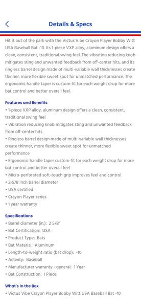 2025 Victus Pro Crayon Maple USSSA Certified Bat (-10) 16 oz 26" (New)