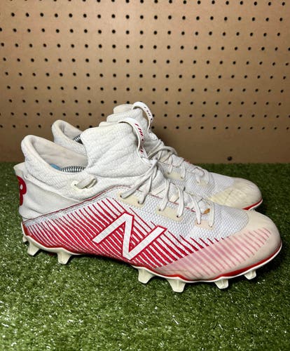 Size 10.5 New Balance Freeze 2.0 Lacrosse Cleats Mid Red White
