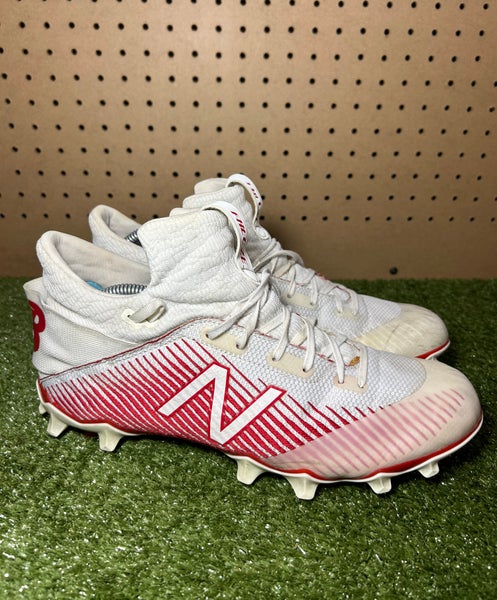 Size 10.5 New Balance Freeze 2.0 Lacrosse Cleats Mid Red White