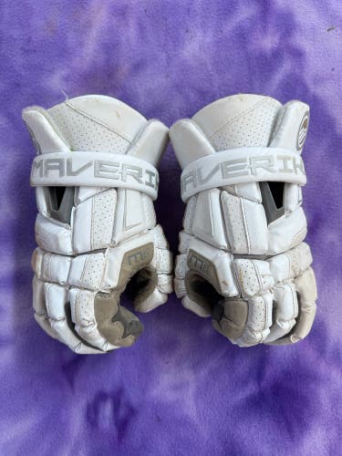White Maverik M6 Lacrosse Gloves (Used)
