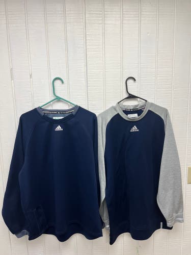Adidas Baseball Men’s XL Sweatshirt BP Top Bundle of 2 LS Tops Navy Blue Coach